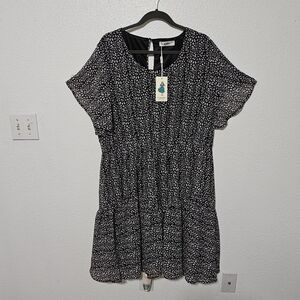 NWT Nemidor flutter sleeves with ruffles size 22 leopard print